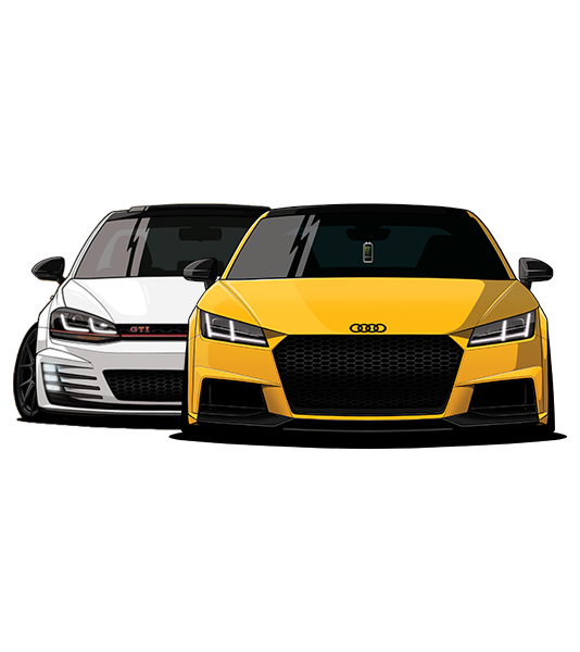 Desenho GOLF GTI e AUDI TT